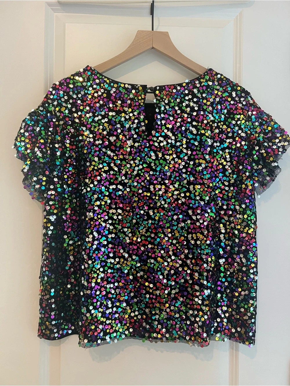 Anthropologie Brown Floral Tie-Front Blouse